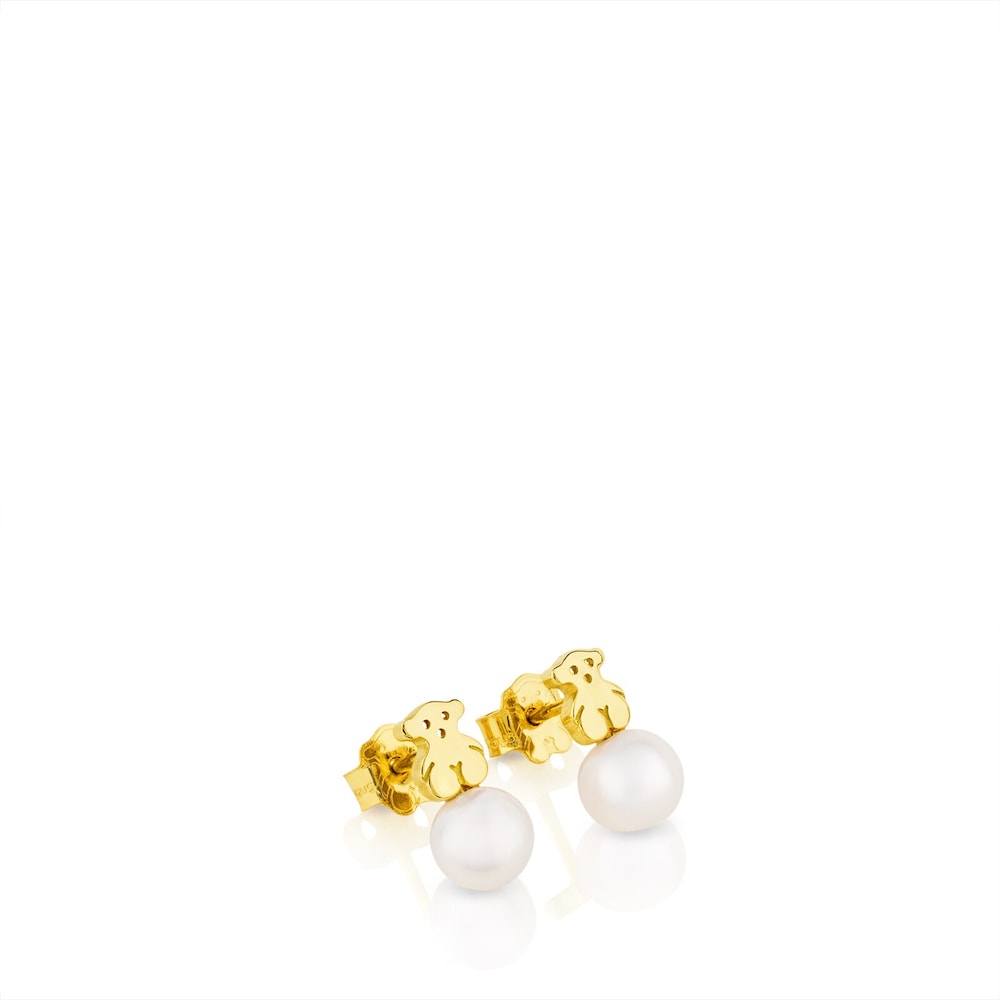 Pendientes en oro amarillo de 18kt y perlas cultivadas Puppies image number 3