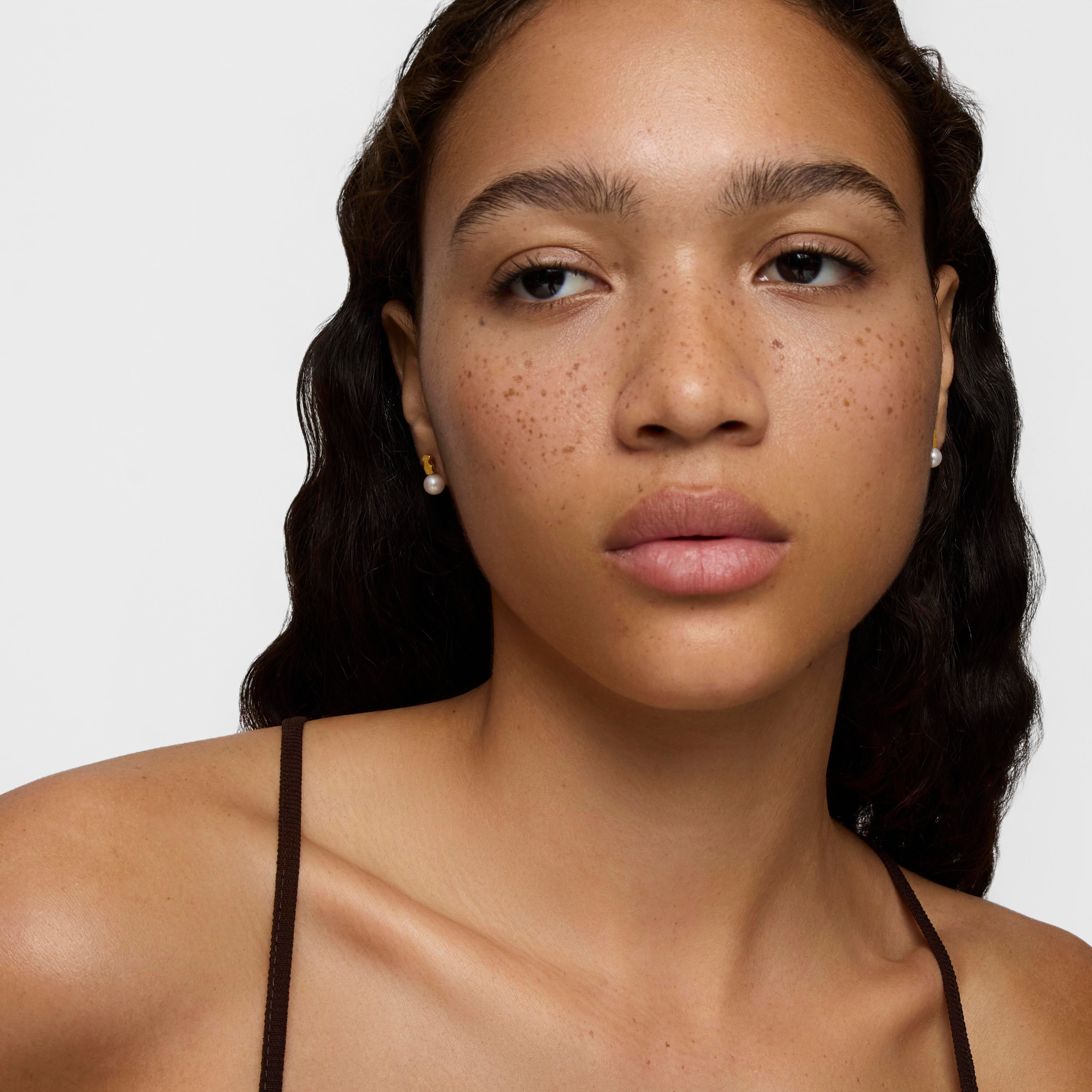 18K solid gold Puppies Earrings with Pearls and Bear motif