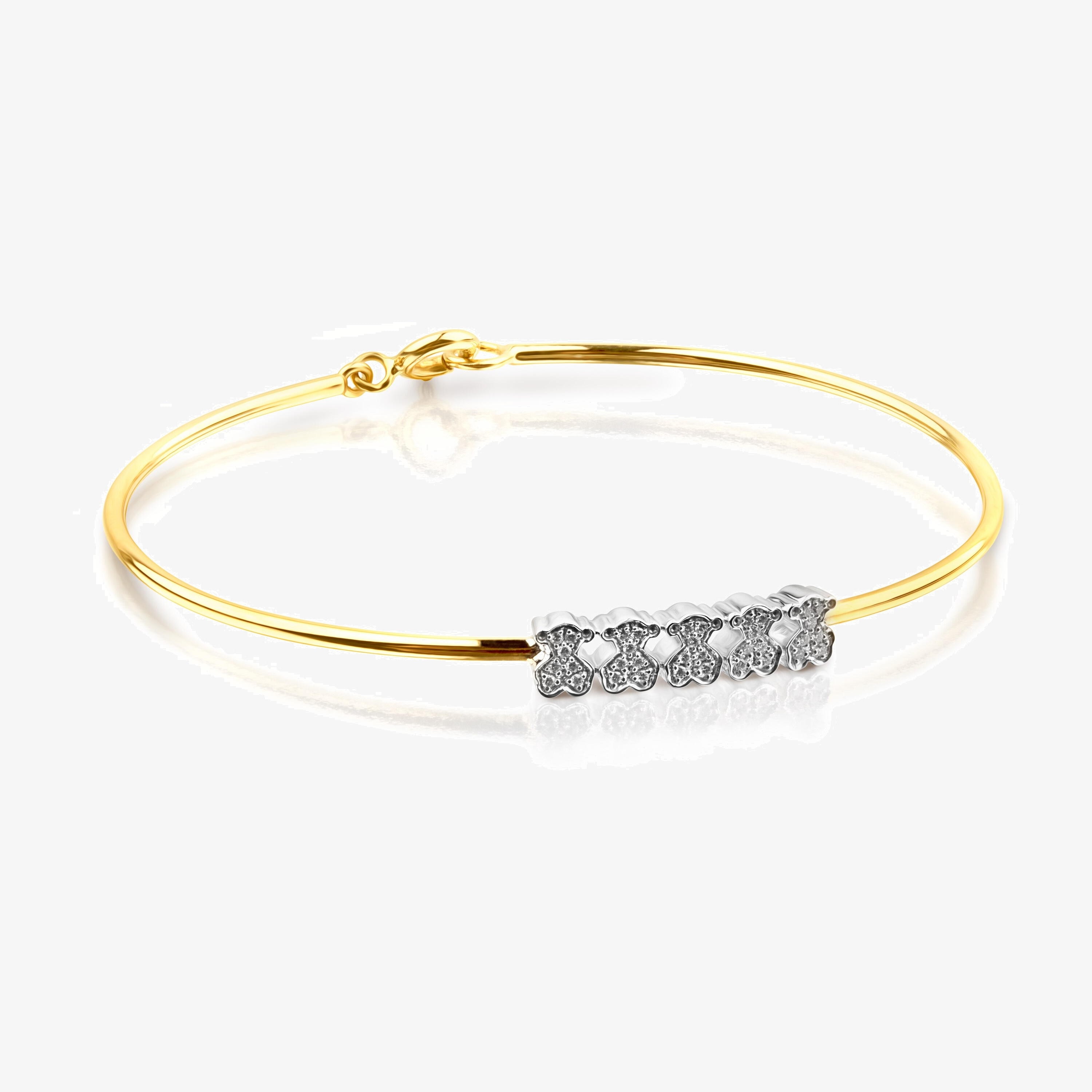 18K solid gold Icon Gems Bracelet with Diamonds and five Bear motifs