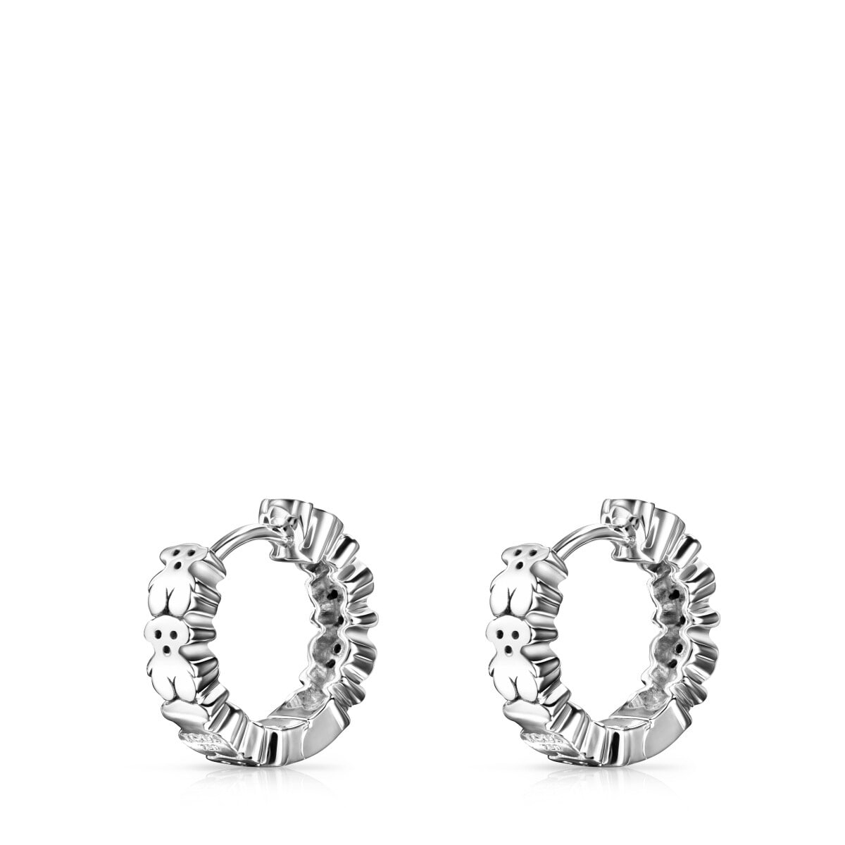 White Gold TOUS Puppies hoop Earrings with Diamonds 0,11ct