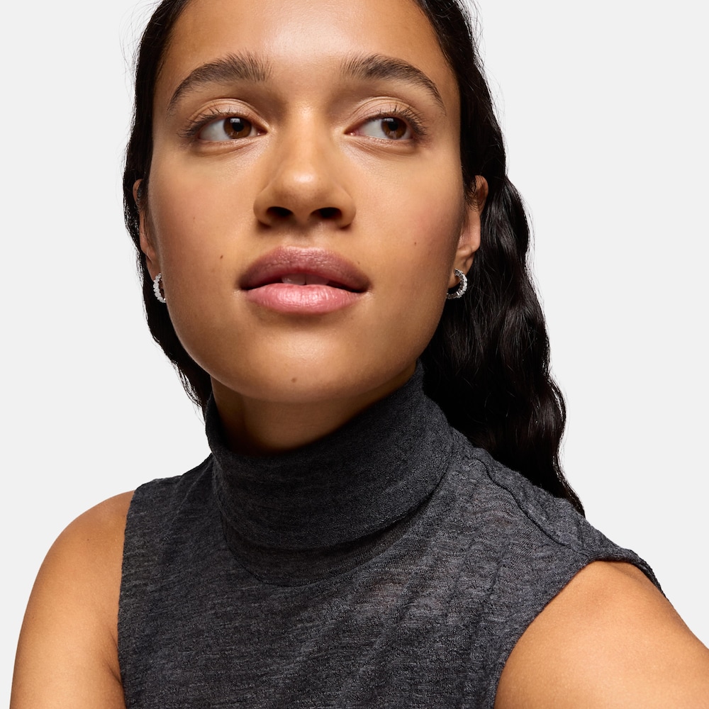 Pendientes aro de oro blanco con diamantes Puppies