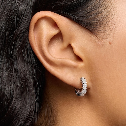 White Gold TOUS Puppies hoop Earrings with Diamonds 0,11ct