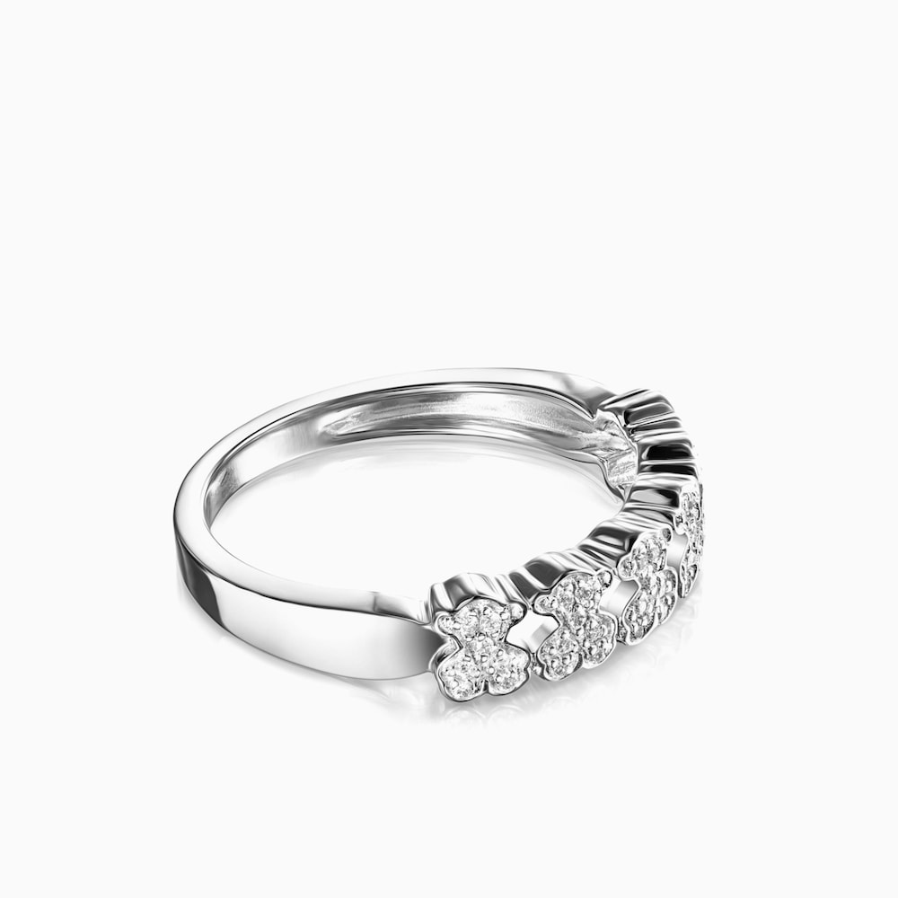 Pierścionek Tous Puppies z białego złota z diamentami