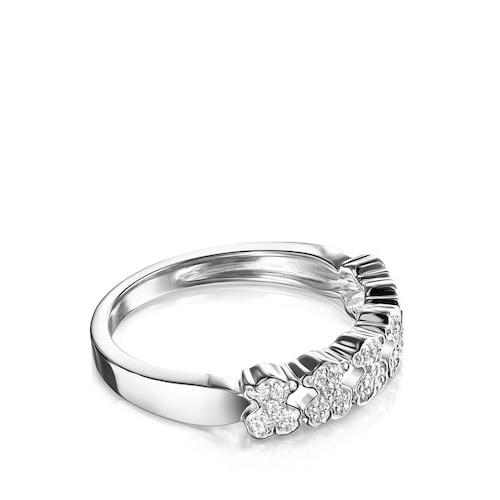 White Gold TOUS Puppies Ring with Diamonds 0,08ct