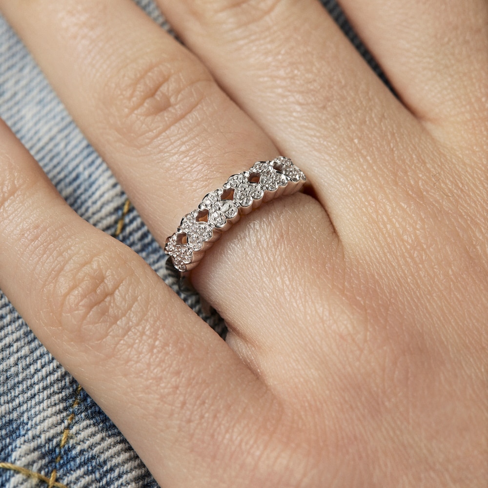 Pierścionek Tous Puppies z białego złota z diamentami