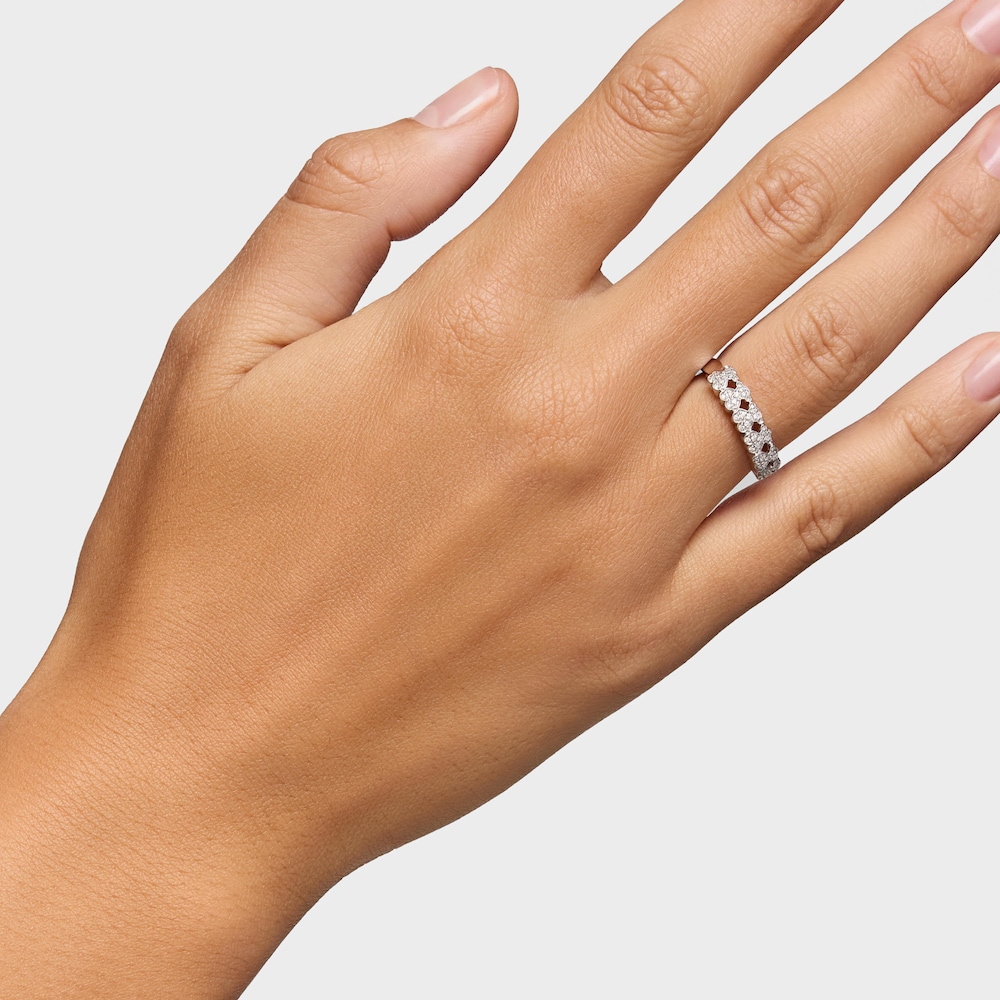 Pierścionek Tous Puppies z białego złota z diamentami