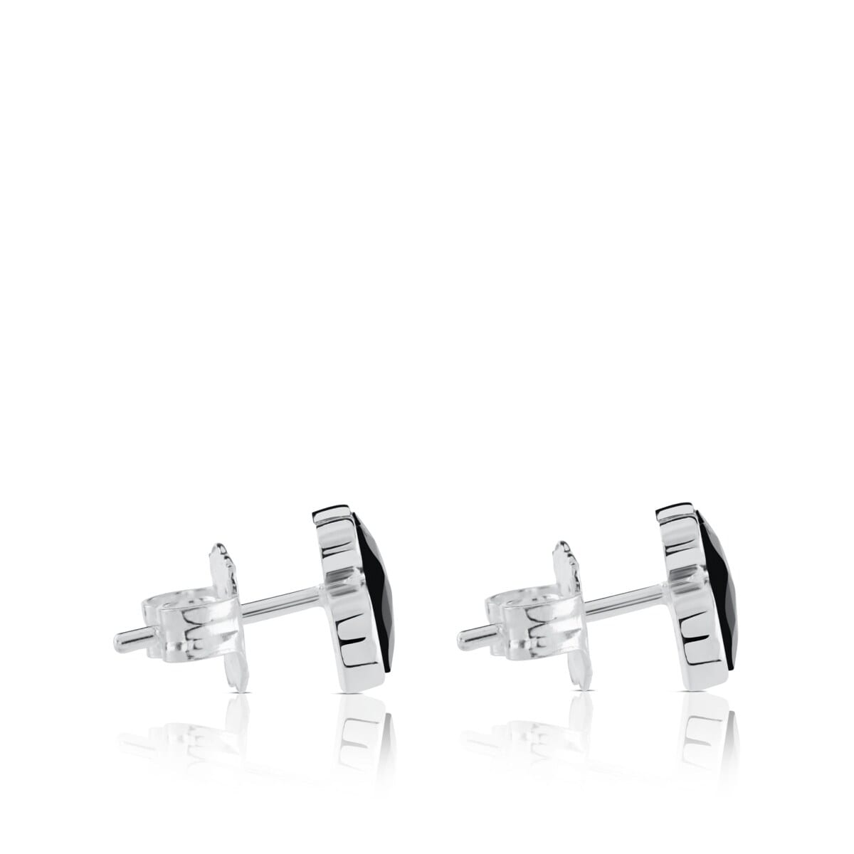 Silver TOUS Color Earrings with faceted onyx