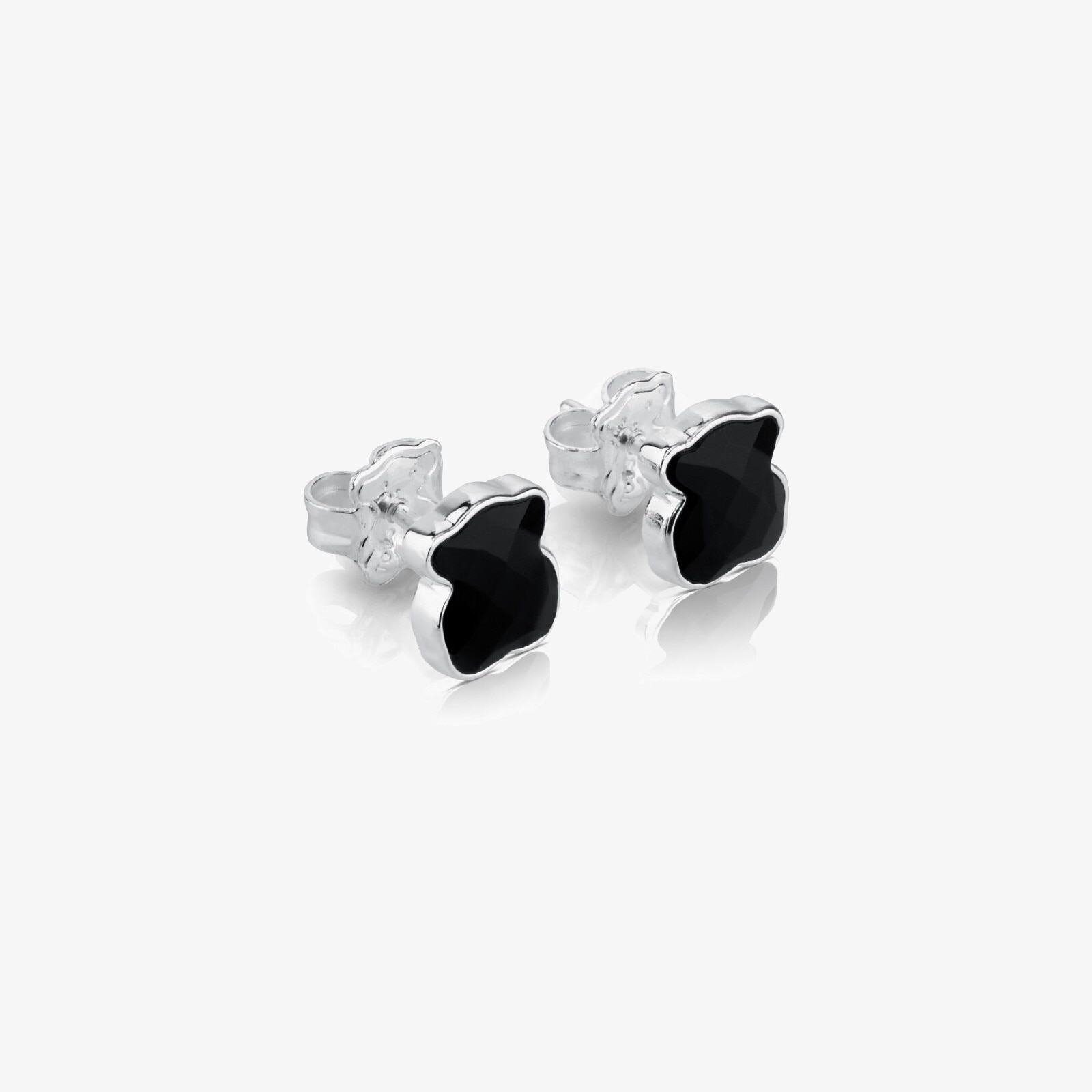 Silver TOUS Color Earrings with faceted onyx