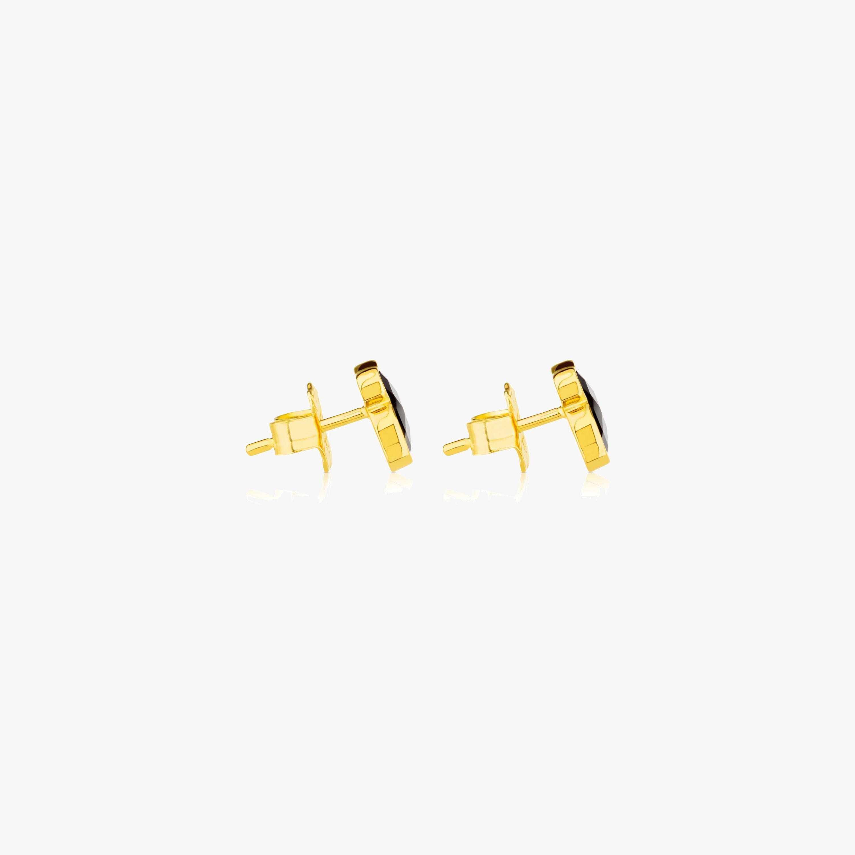 18K gold vermeil TOUS Color Earrings with faceted onyx