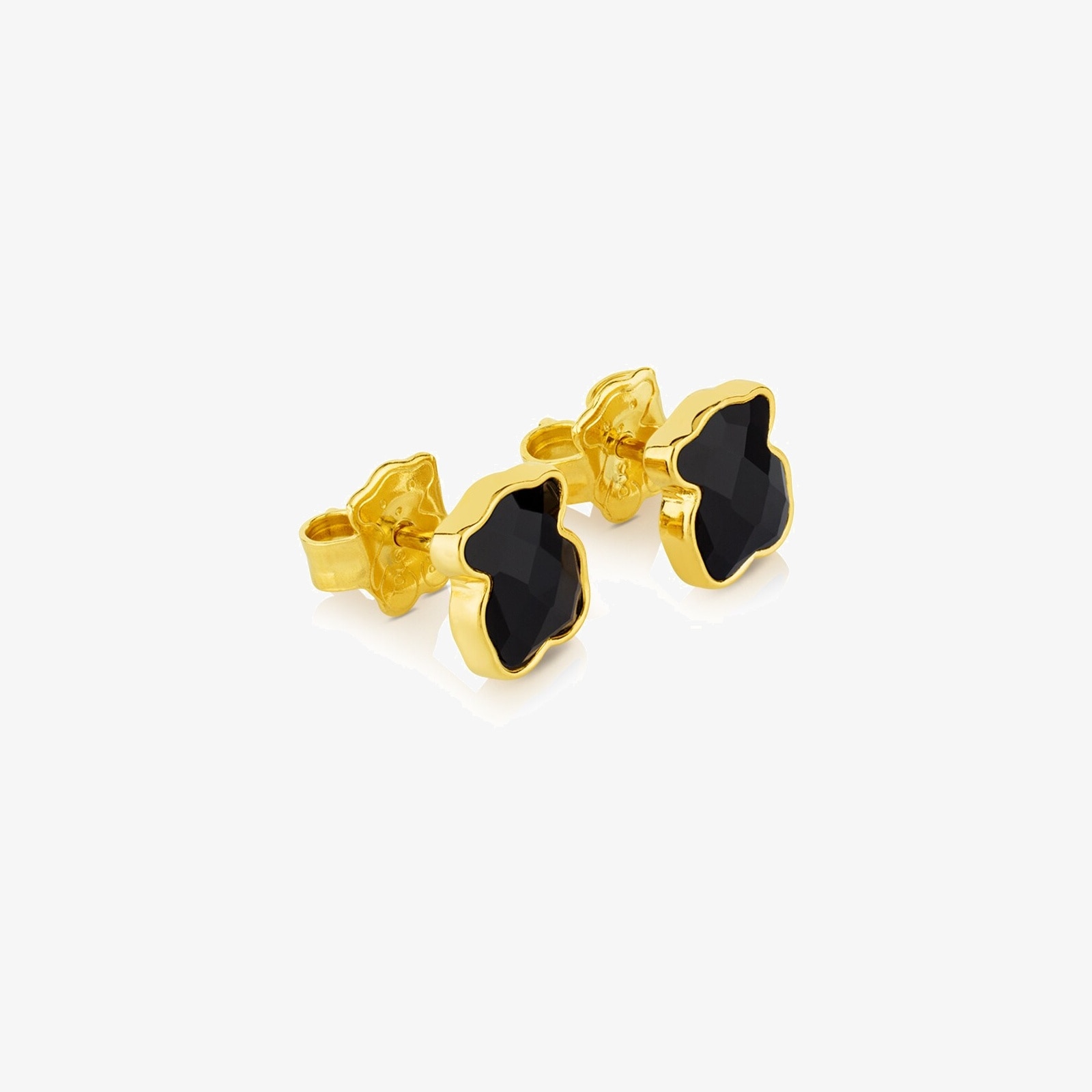 18K gold vermeil TOUS Color Earrings with faceted onyx