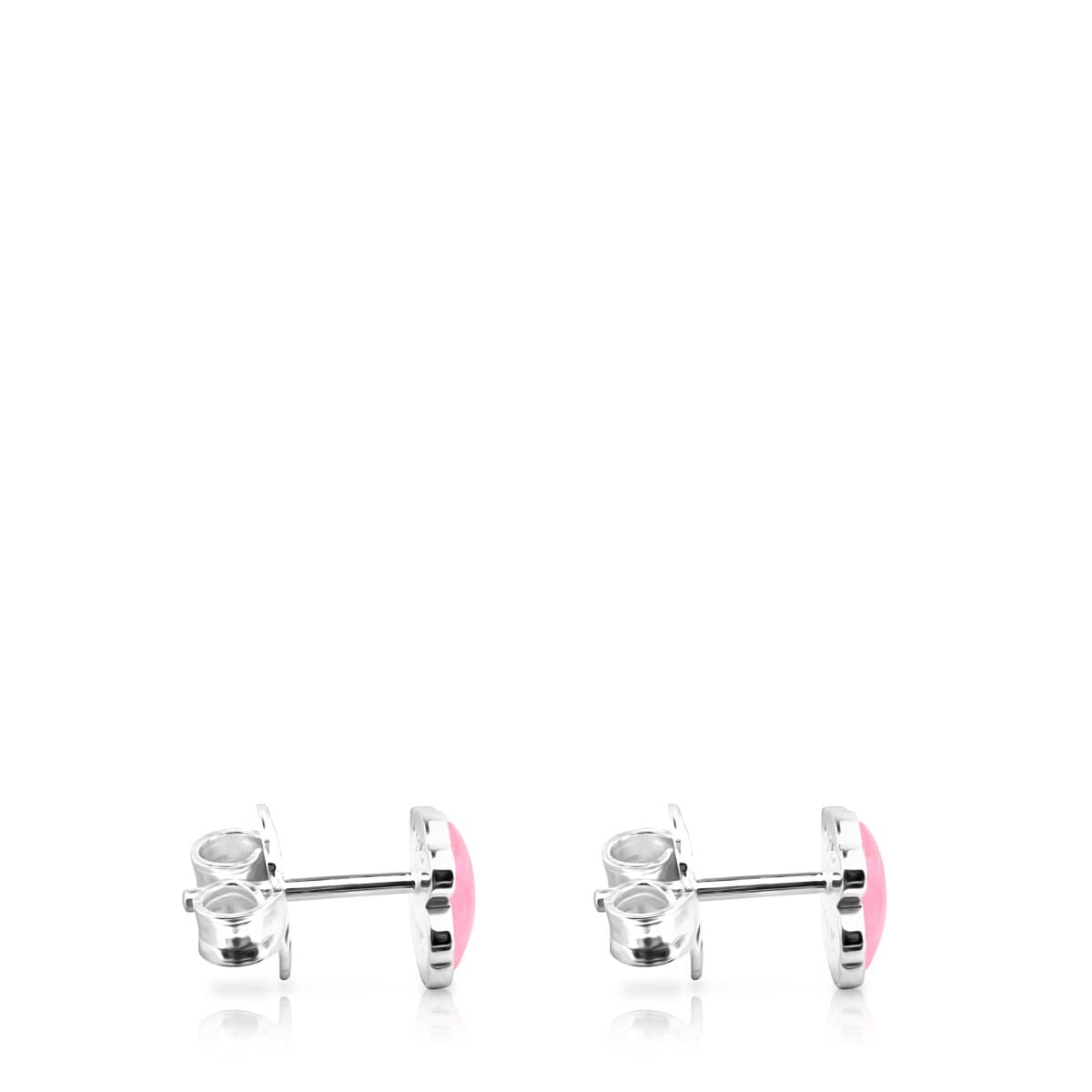 Silver TOUS Color Earrings with rose Quartz