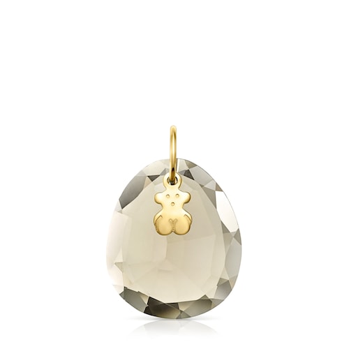 TOUS Color Pendant in Silver Vermeil and Smoky Quartz