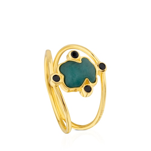 Anillo Color Power de Plata Vermeil con Amazonita y Espinelas image number 0