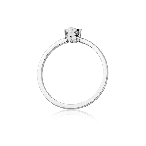 Anillo de oro blanco y diamantes motivo oso Boca Osos