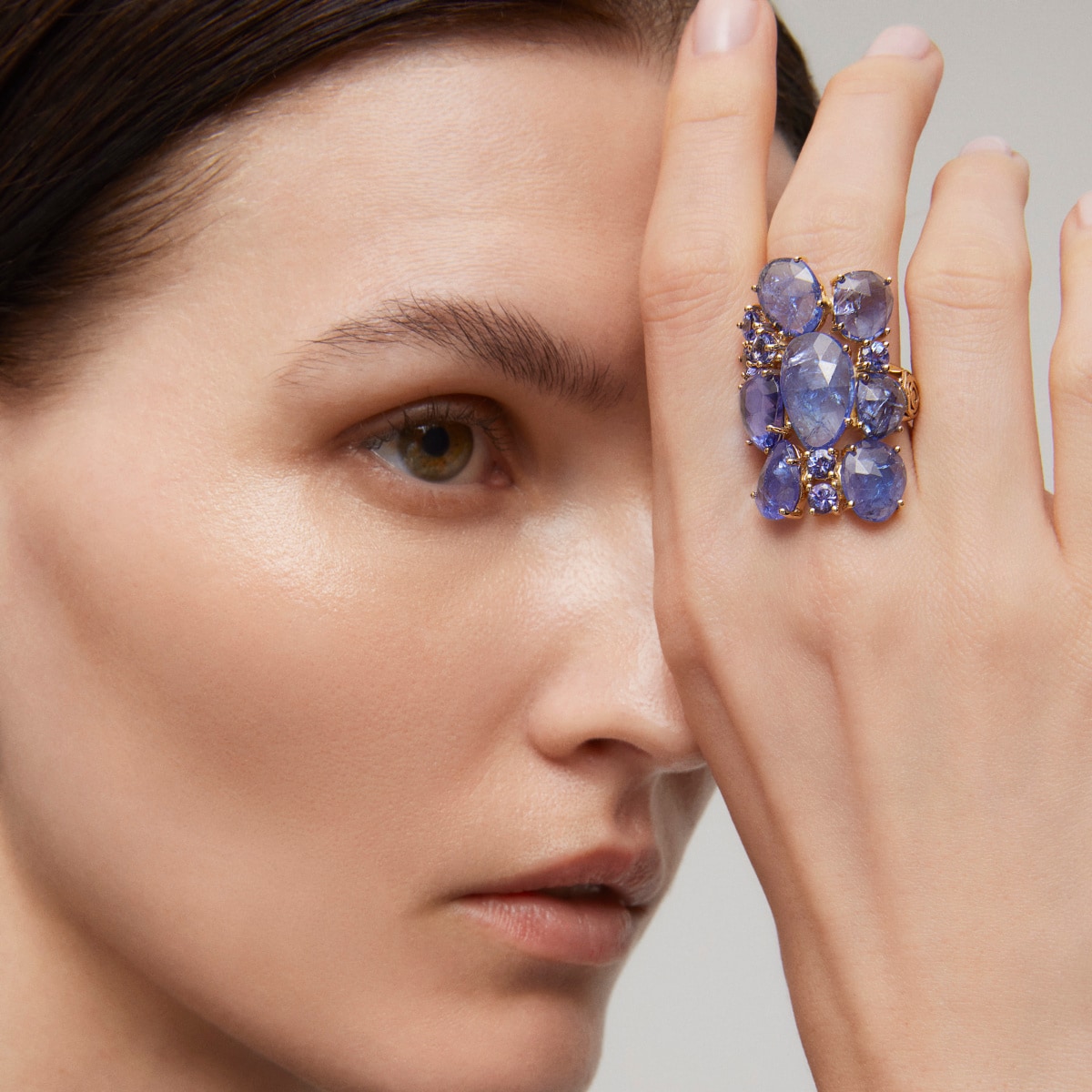 Ring in gold with tanzanites TOUS ATELIER