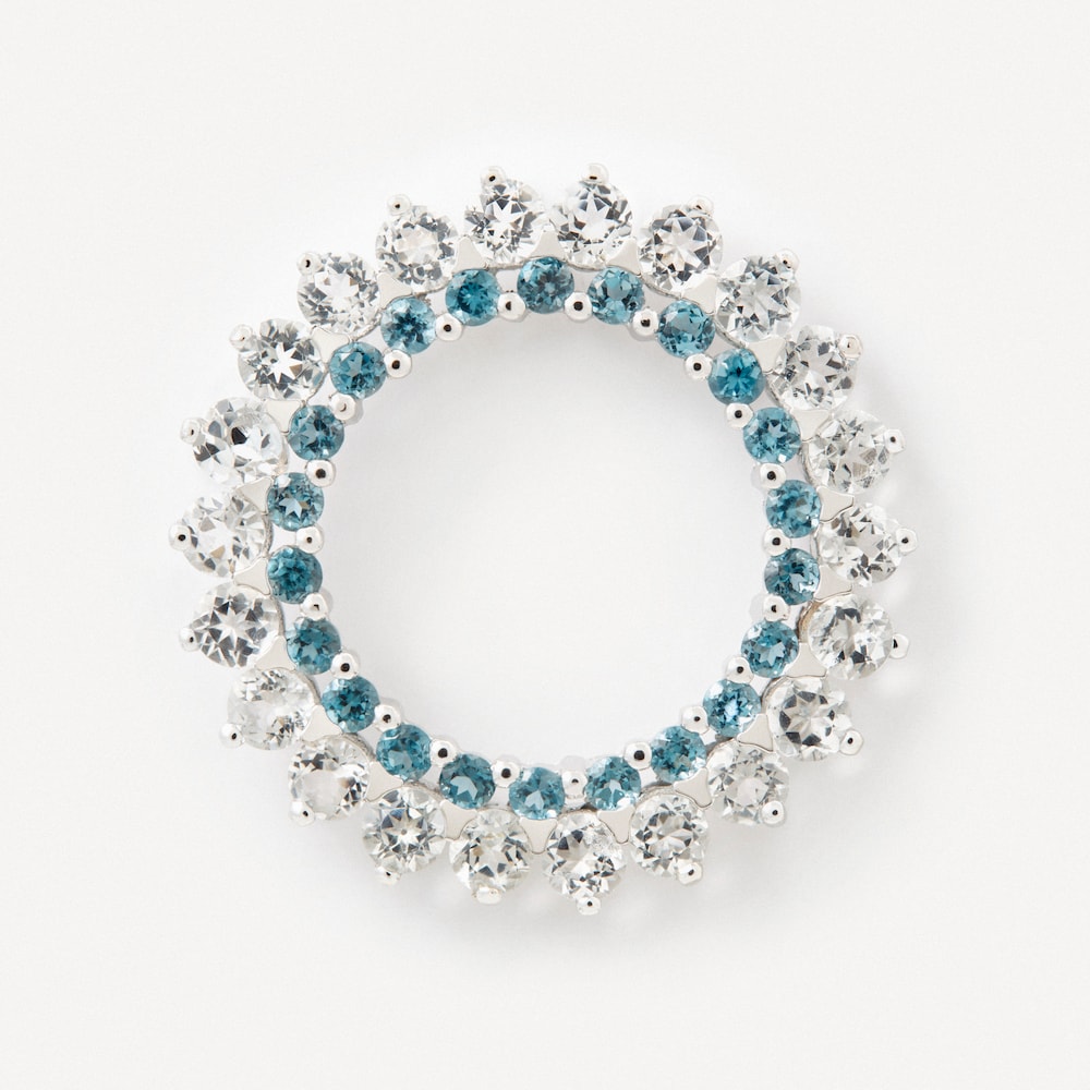 Kruhov&eacute; n&aacute;u&scaron;nice ATELIER Mandala z bieleho zlata s top&aacute;som