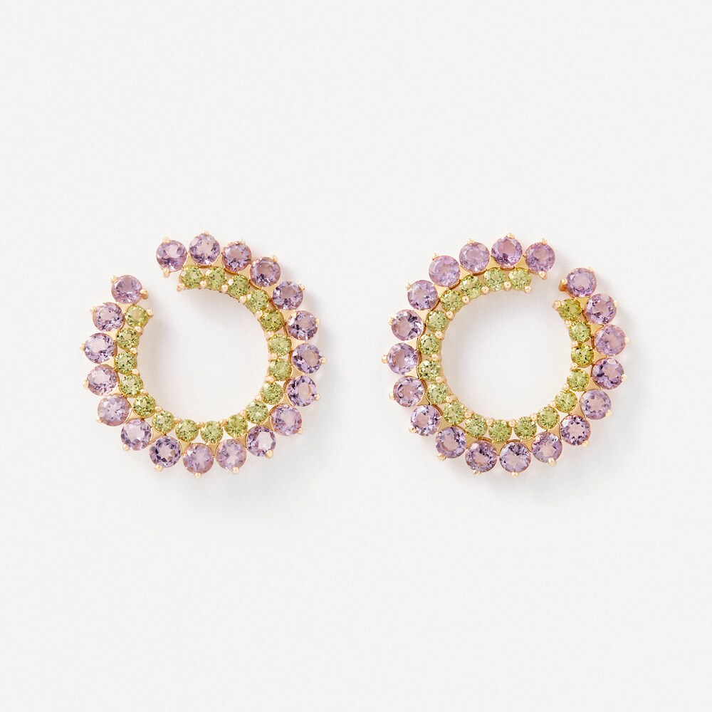 Pendientes de oro con amatistas y peridotos TOUS ATELIER UNIQUE PIECES