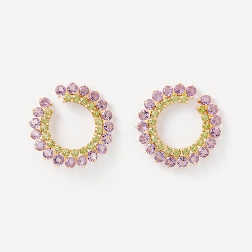 Earrings in gold with amethyst and peridots TOUS ATELIER image number 0