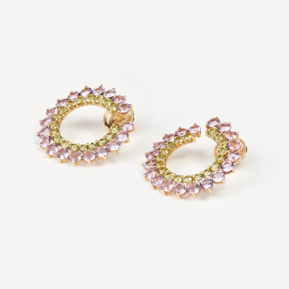Pendientes de oro con amatistas y peridotos TOUS ATELIER UNIQUE PIECES