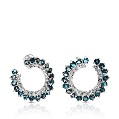 White Gold ATELIER Mandala Earrings with Topaz image number 0