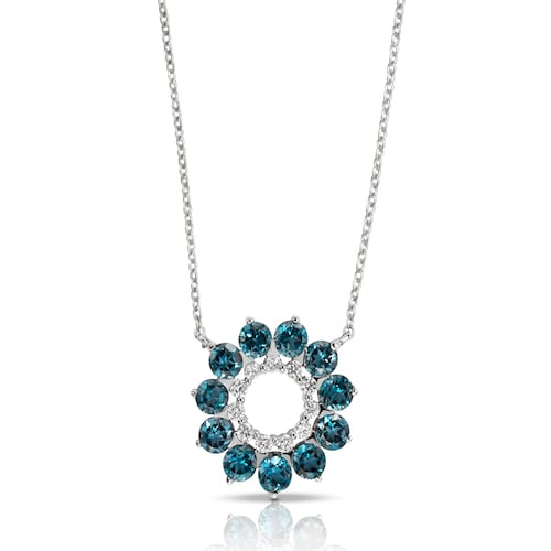 White Gold ATELIER Mandala Choker with Diamonds and Topazes