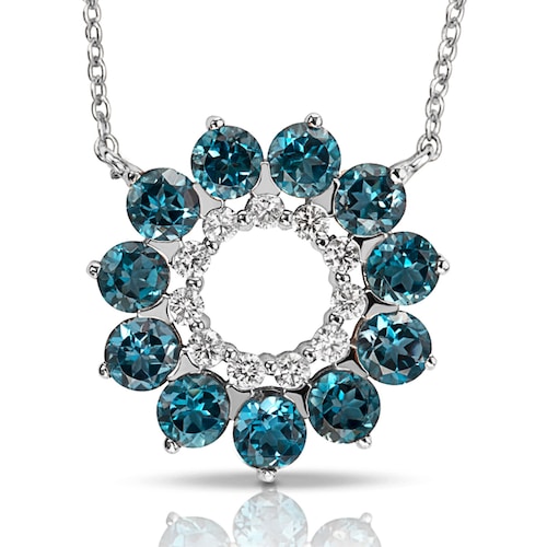 White Gold ATELIER Mandala Choker with Diamonds and Topazes