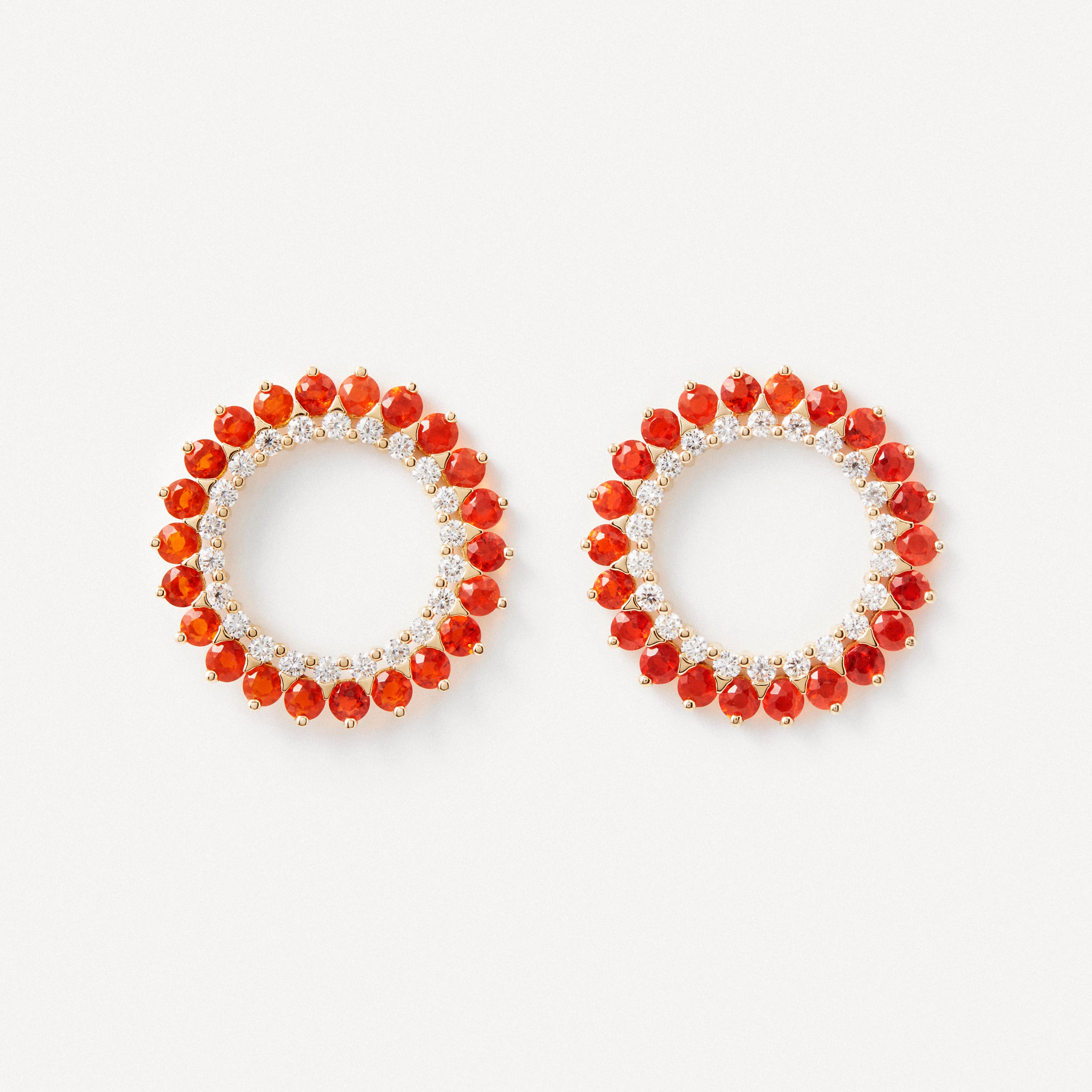 Earrings in gold with diamonds and opals in the shape of a flame TOUS ATELIER