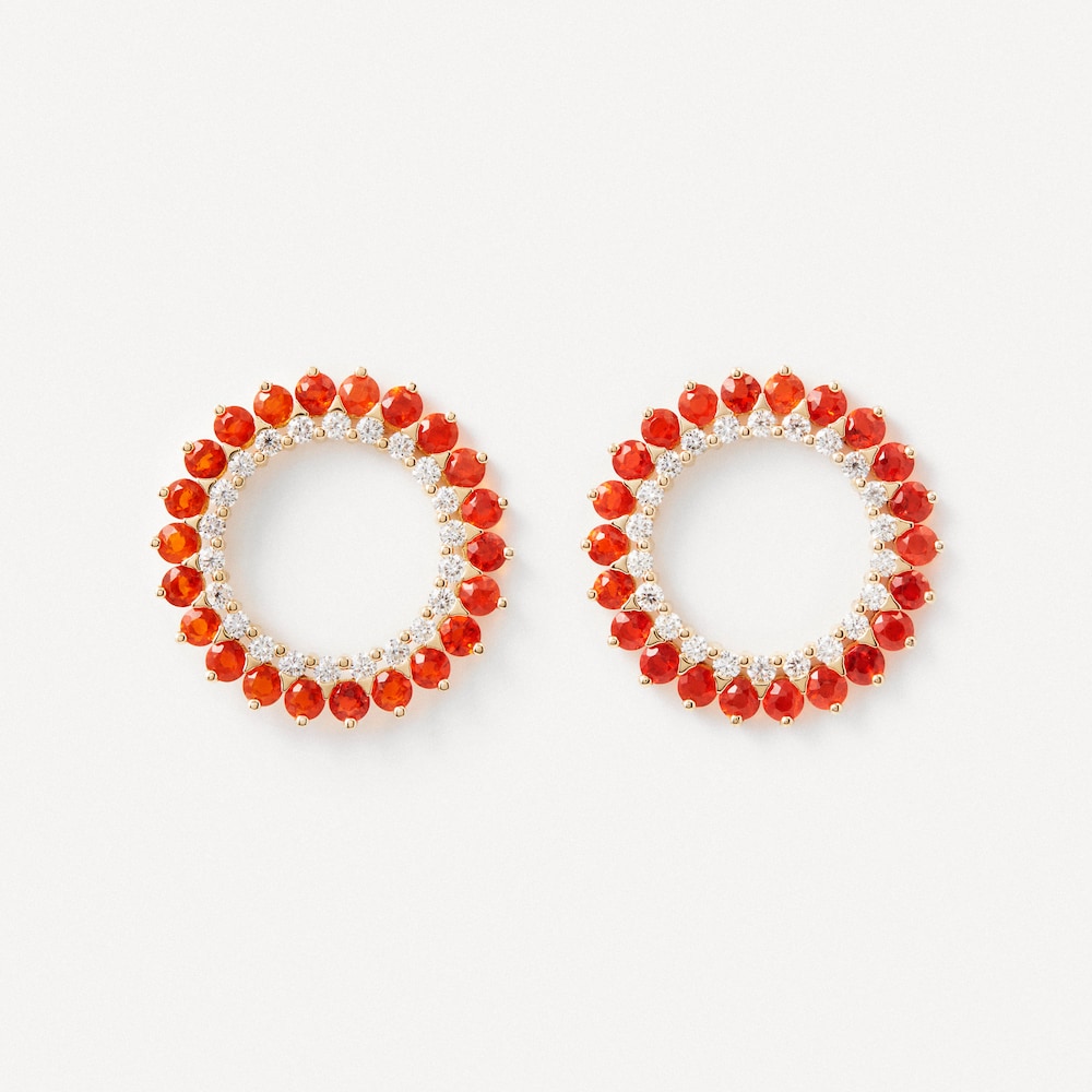 Earrings in gold with diamonds and opals in the shape of a flame TOUS ATELIER