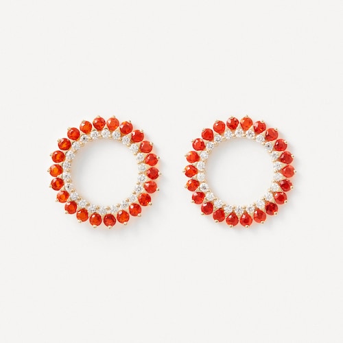 Earrings in gold with diamonds and opals in the shape of a flame TOUS ATELIER