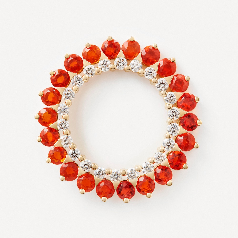 Earrings in gold with diamonds and opals in the shape of a flame TOUS ATELIER