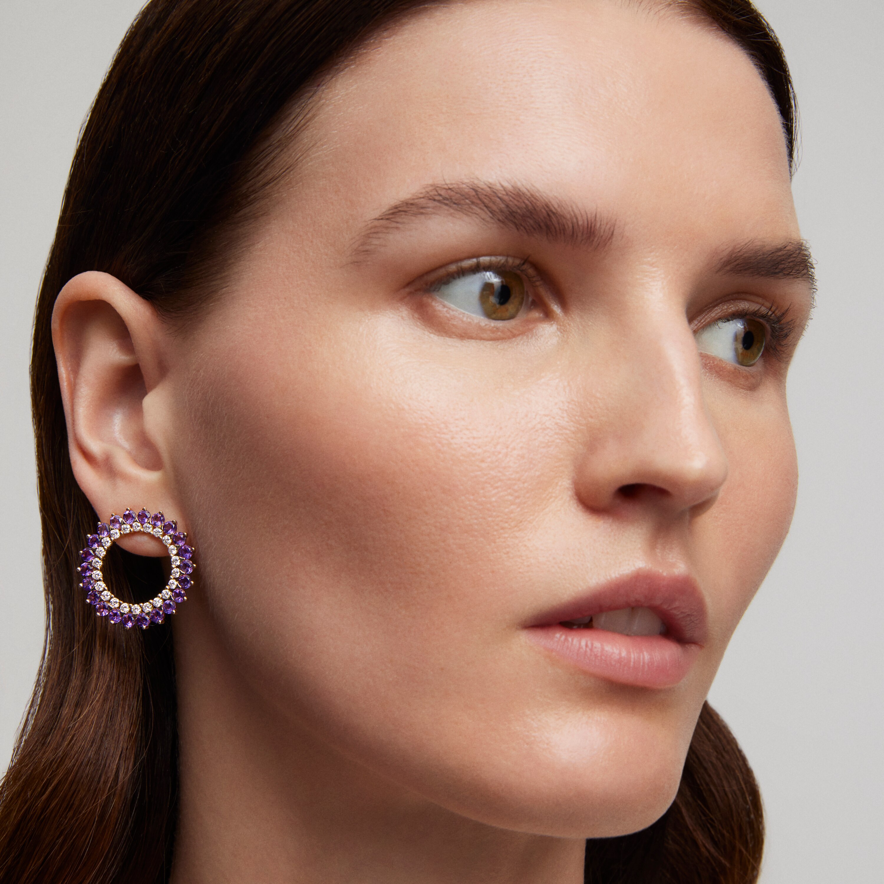 Earrings in gold with diamonds and amethyst TOUS ATELIER