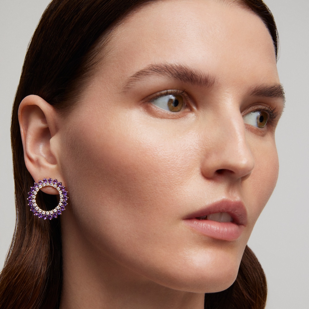 Pendientes de oro con diamantes y amatistas TOUS ATELIER