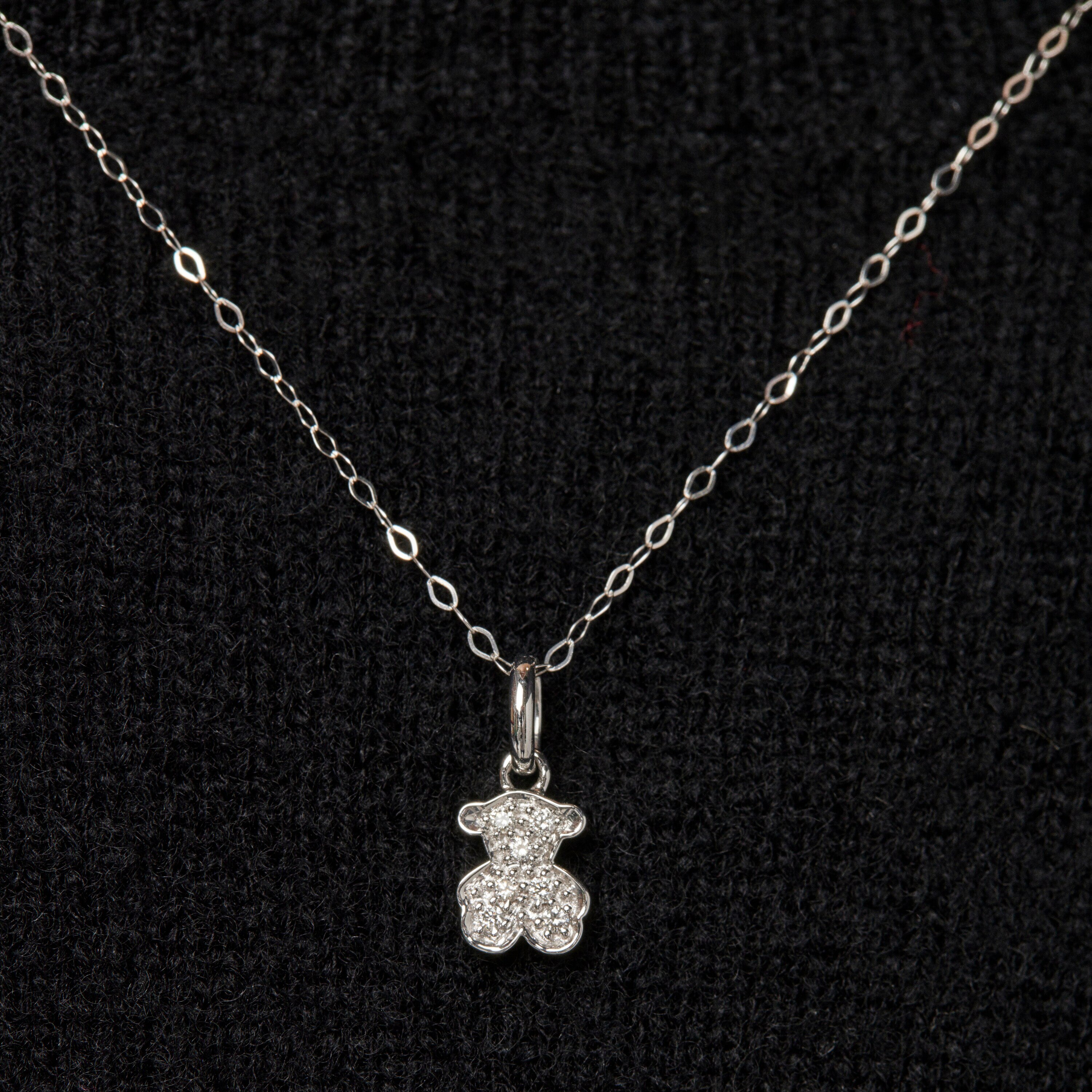 18K white gold TOUS Bear Pendant