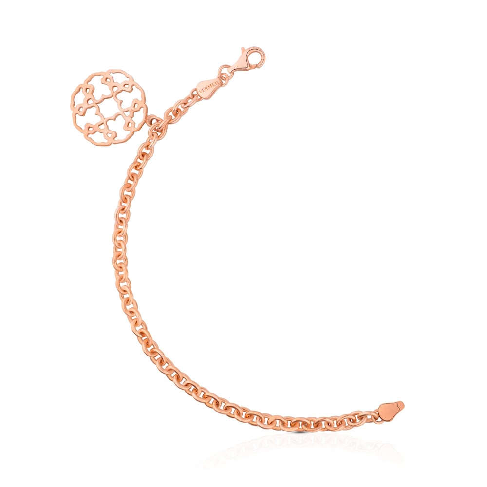 Pulsera con ba&ntilde;o de oro rosa 18 kt sobre plata Mossaic Power