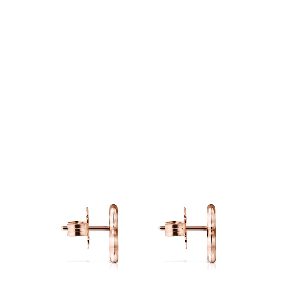Pendientes con ba&ntilde;o de oro rosa 18 kt sobre plata New Carrusel