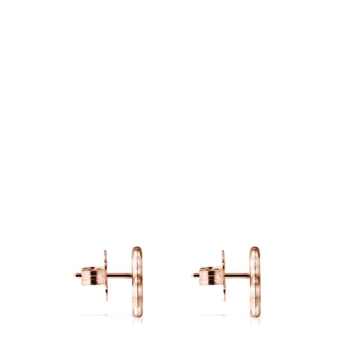 Pendientes con ba&ntilde;o de oro rosa 18 kt sobre plata New Carrusel