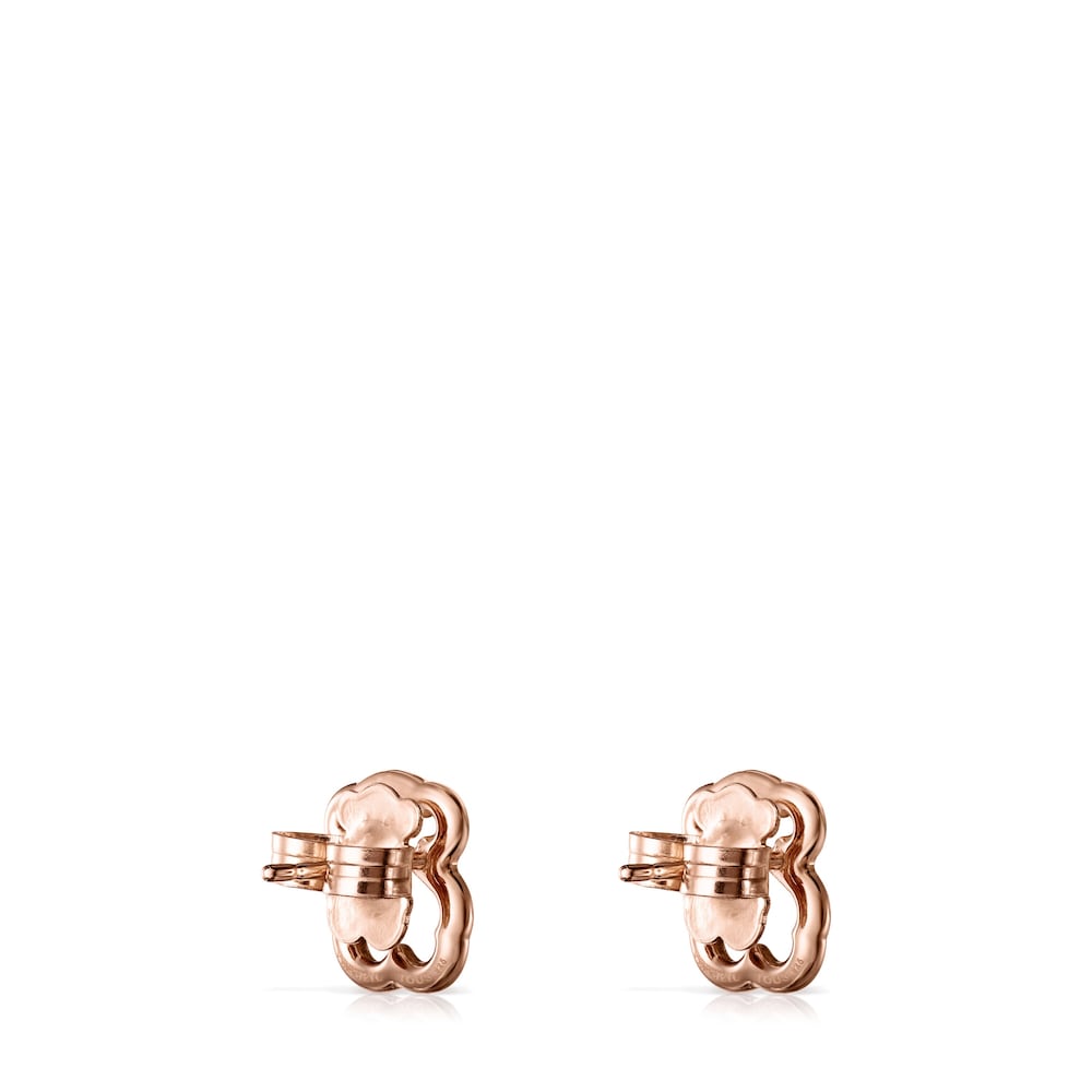Pendientes con ba&ntilde;o de oro rosa 18 kt sobre plata New Carrusel