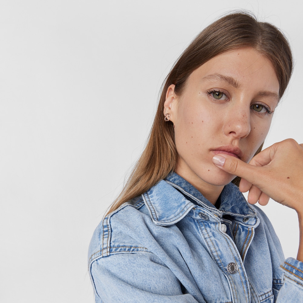 Pendientes con ba&ntilde;o de oro rosa 18 kt sobre plata New Carrusel
