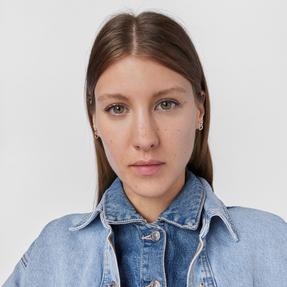 Pendientes con ba&ntilde;o de oro rosa 18 kt sobre plata New Carrusel