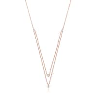 Collar de oro rosa con dos motivos de diamantes 45cm Les Classiques