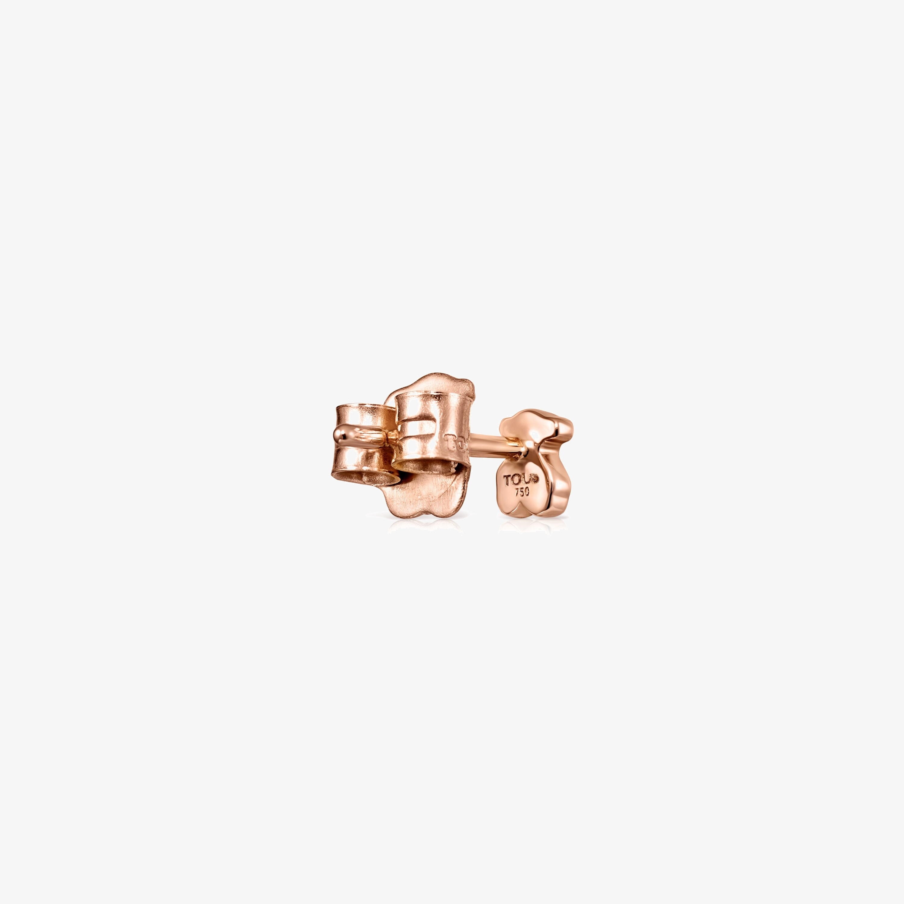 Rose 18K solid gold Les Classiques bear Earring with Diamonds