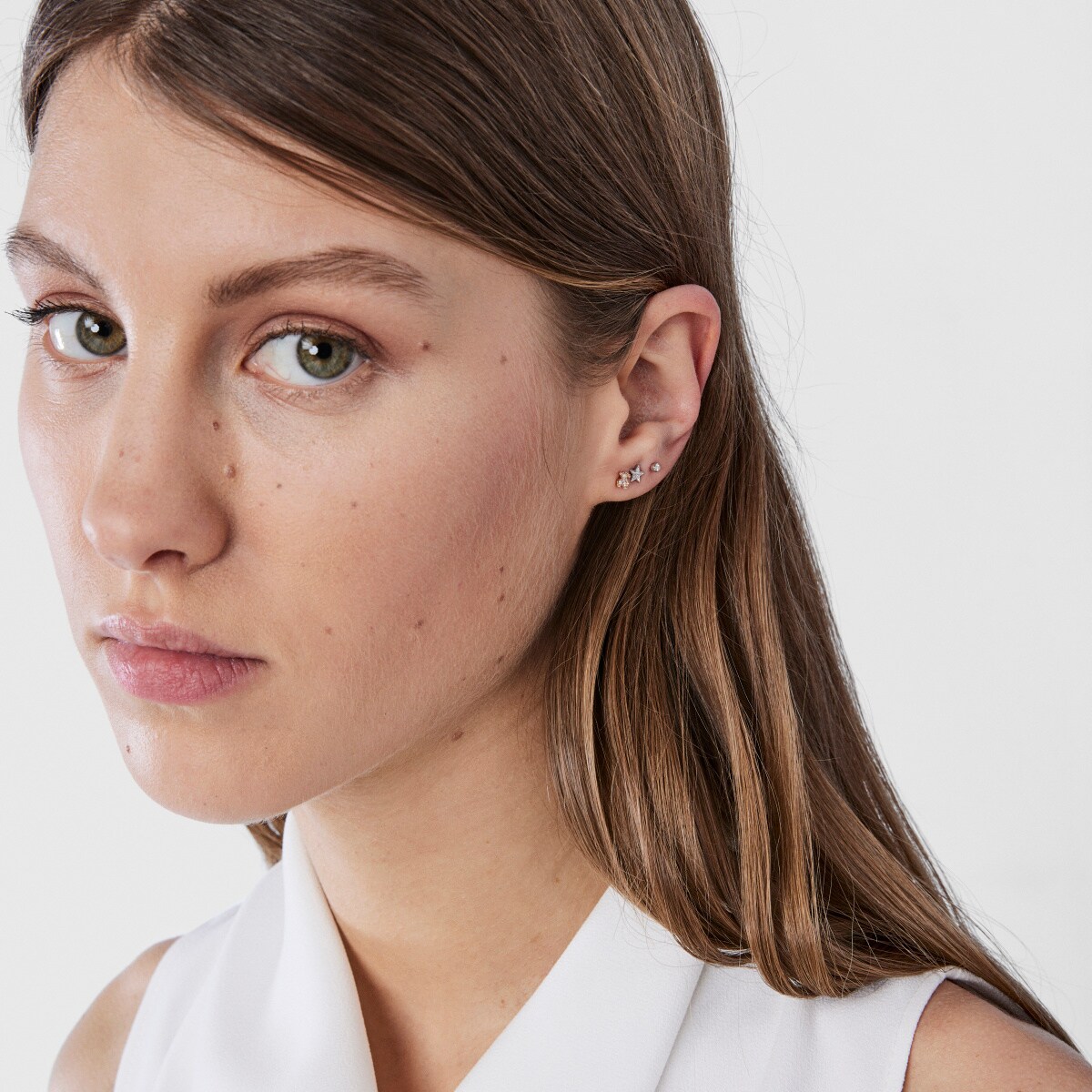 Rose Gold Les Classiques bear Earring with Diamonds