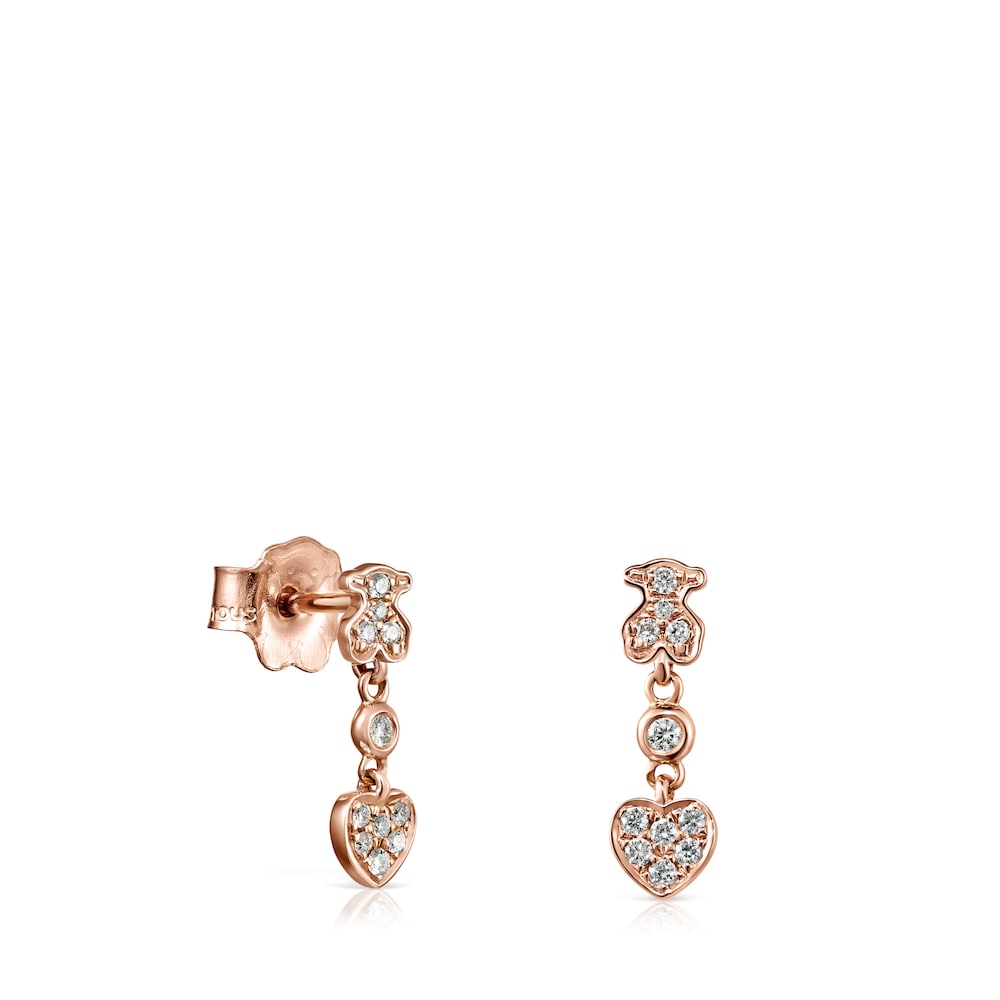 Short rose Gold Les Classiques Earrings with Diamonds image number 0