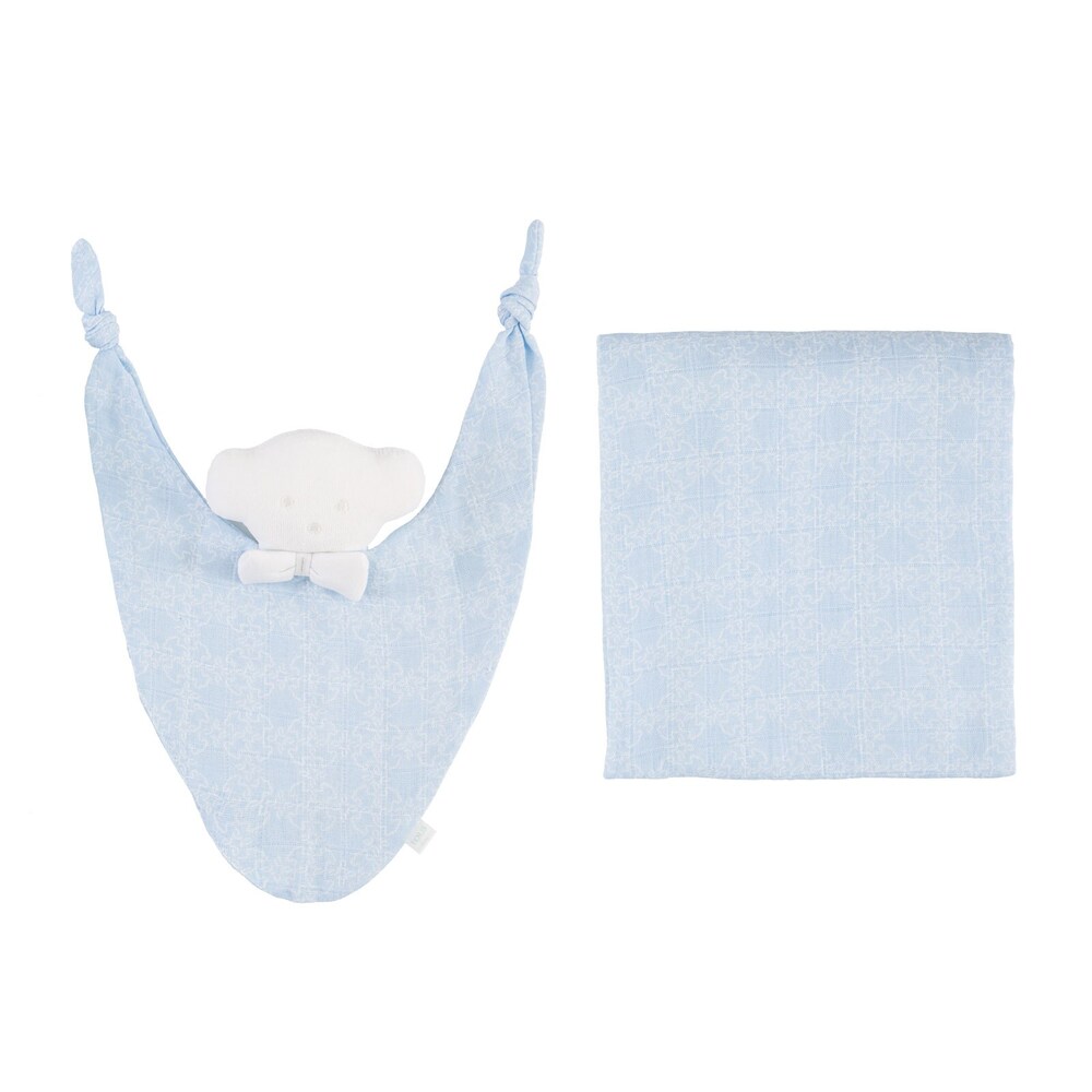 Set de muselina y dou-dou Mossaic Azul Celeste