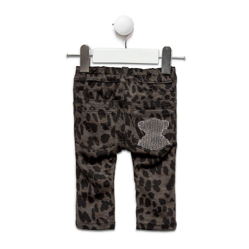 Calças justas Animal Print Pant Preto