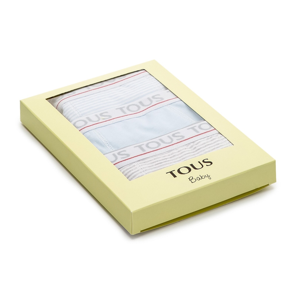 Set slip B&oacute;xer rayados Party Azul Celeste