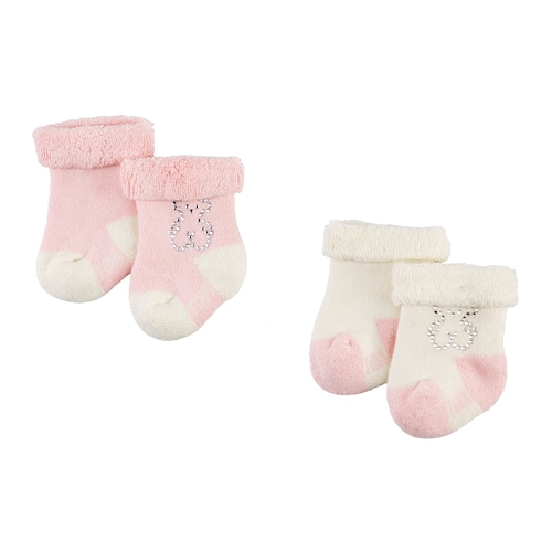 Conjunto de peúgas Urso strass Sweet Socks Rosa