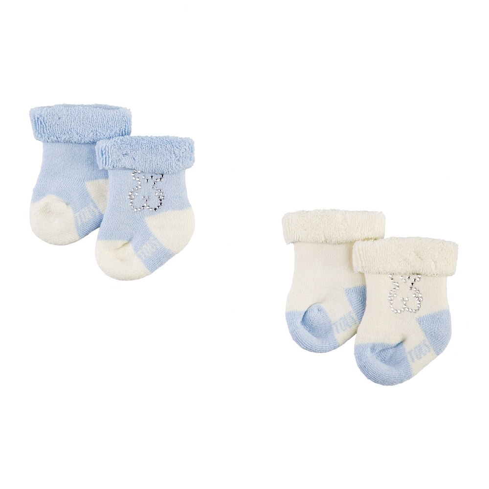 Sweet Socks Strass bear socks set in sky blue