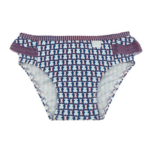 Cuequinha de praia com folhos Circle Bears Azul marinha