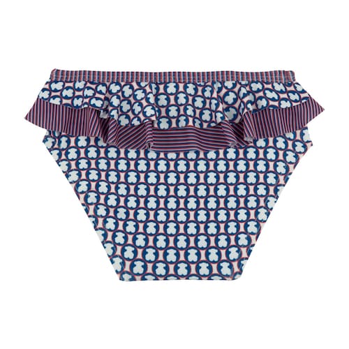 Cuequinha de praia com folhos Circle Bears Azul marinha
